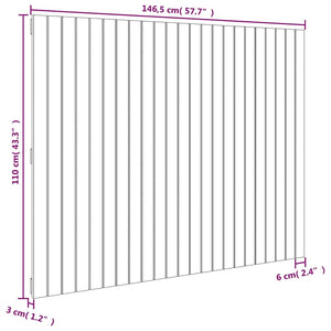 Graues Wand-Kopfteil 146,5cm Kiefer Massivholz