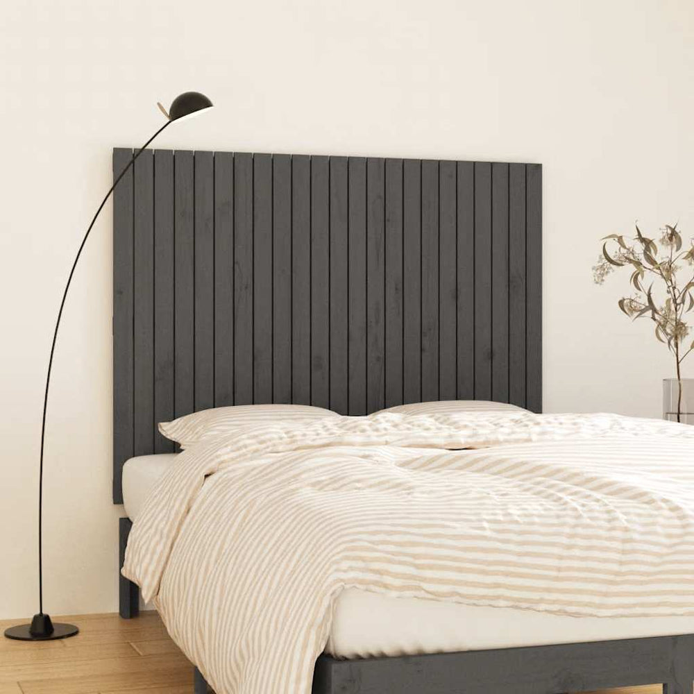 vidaXL Wall Headboard Gray 146.5x3x110 cm Solid Pine Wood