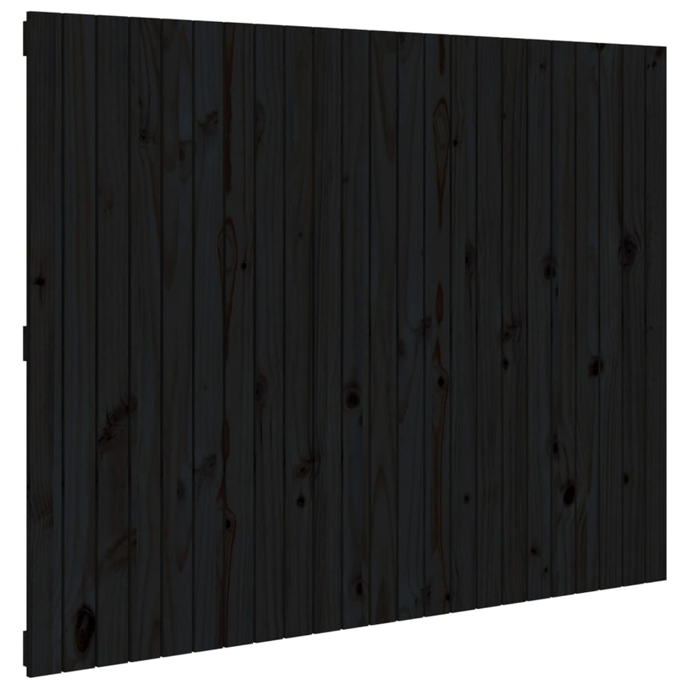 vidaXL Wall Headboard Black 146.5x3x110 cm Solid Pine Wood