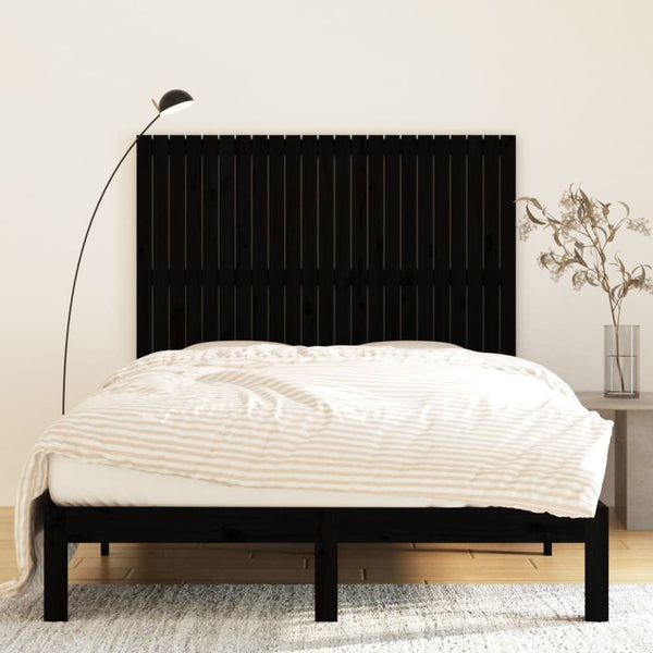 Schwarzes Wandkopfteil 146,5 cm Kiefer Massivholz