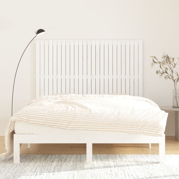 Wand Kopfteil Weiß Kiefer Massivholz 160cm