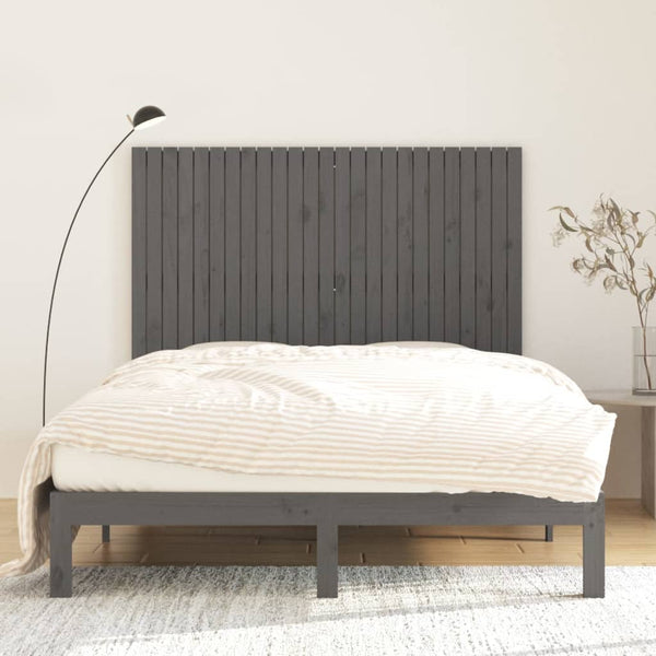 Wand Kopfteil Grau 159,5cm Massivholz