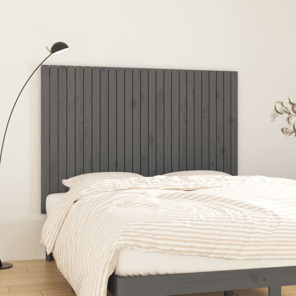 vidaXL Wall Headboard Grey 159.5x3x110 cm Solid Pine Wood