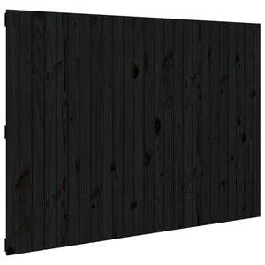 Schwarzes Wand-Kopfteil 160cm Massivholz