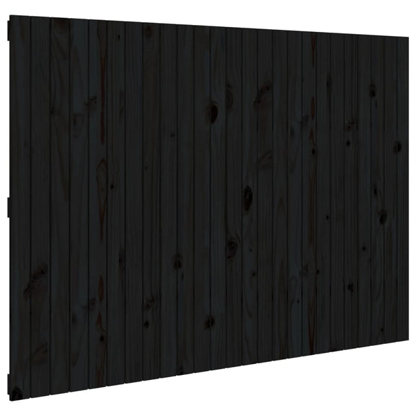 Schwarzes Wand-Kopfteil 160cm Massivholz