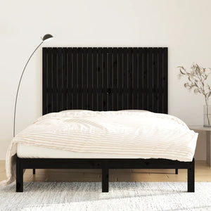 Schwarzes Wand-Kopfteil 160cm Massivholz