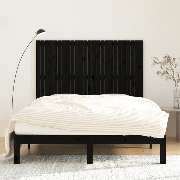 Schwarzes Wand-Kopfteil 160cm Massivholz