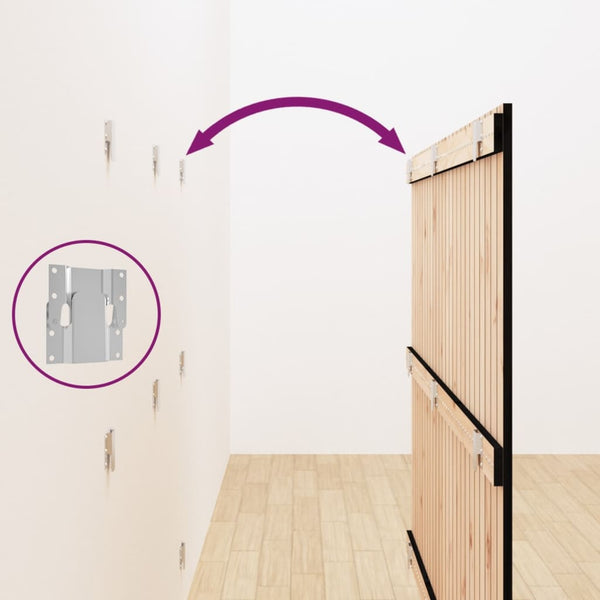Schwarzes Wand-Kopfteil 160cm Massivholz