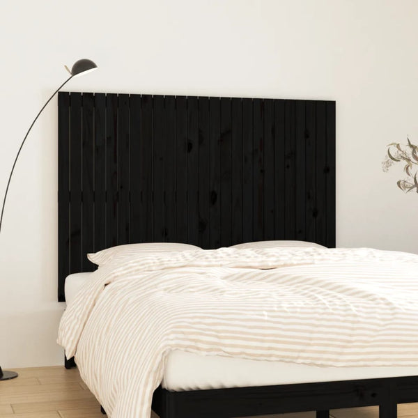 Schwarzes Wand-Kopfteil 160cm Massivholz
