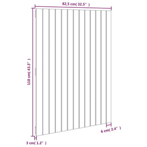 vidaXL Tête de lit murale Noir 82,5x3x110 cm Bois de pin massif
