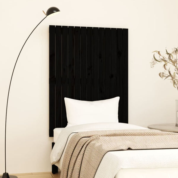 vidaXL Tête de lit murale Noir 82,5x3x110 cm Bois de pin massif