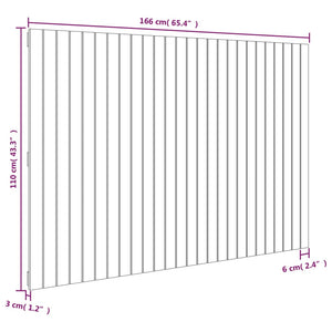 vidaXL Tête de lit murale Blanc 166x3x110 cm Bois de pin massif