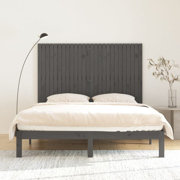 Graues Wand-Kopfteil 166 cm Kiefer Massivholz