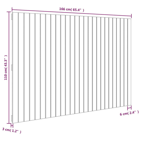 Graues Wand-Kopfteil 166 cm Kiefer Massivholz