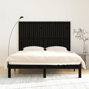 Schwarzes Wand-Kopfteil 166cm Kiefer Massivholz