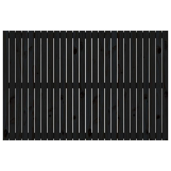 Schwarzes Wand-Kopfteil 166cm Kiefer Massivholz