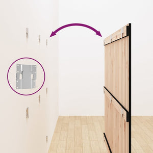 Schwarzes Wand-Kopfteil 166cm Kiefer Massivholz