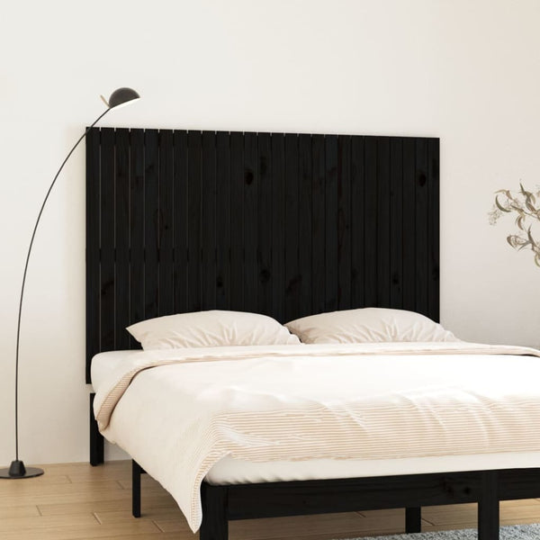 Schwarzes Wand-Kopfteil 166cm Kiefer Massivholz