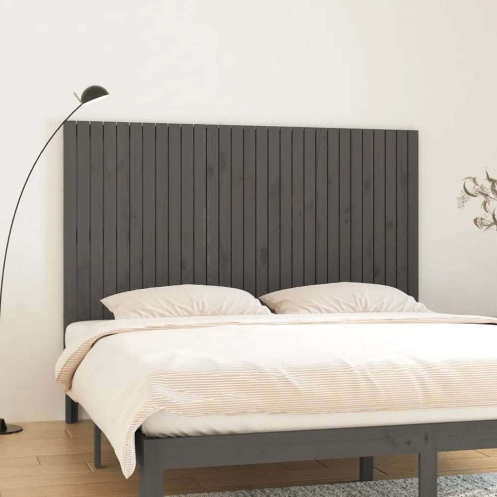 vidaXL Wall Headboard Grey 185x3x110 cm Solid Pine Wood
