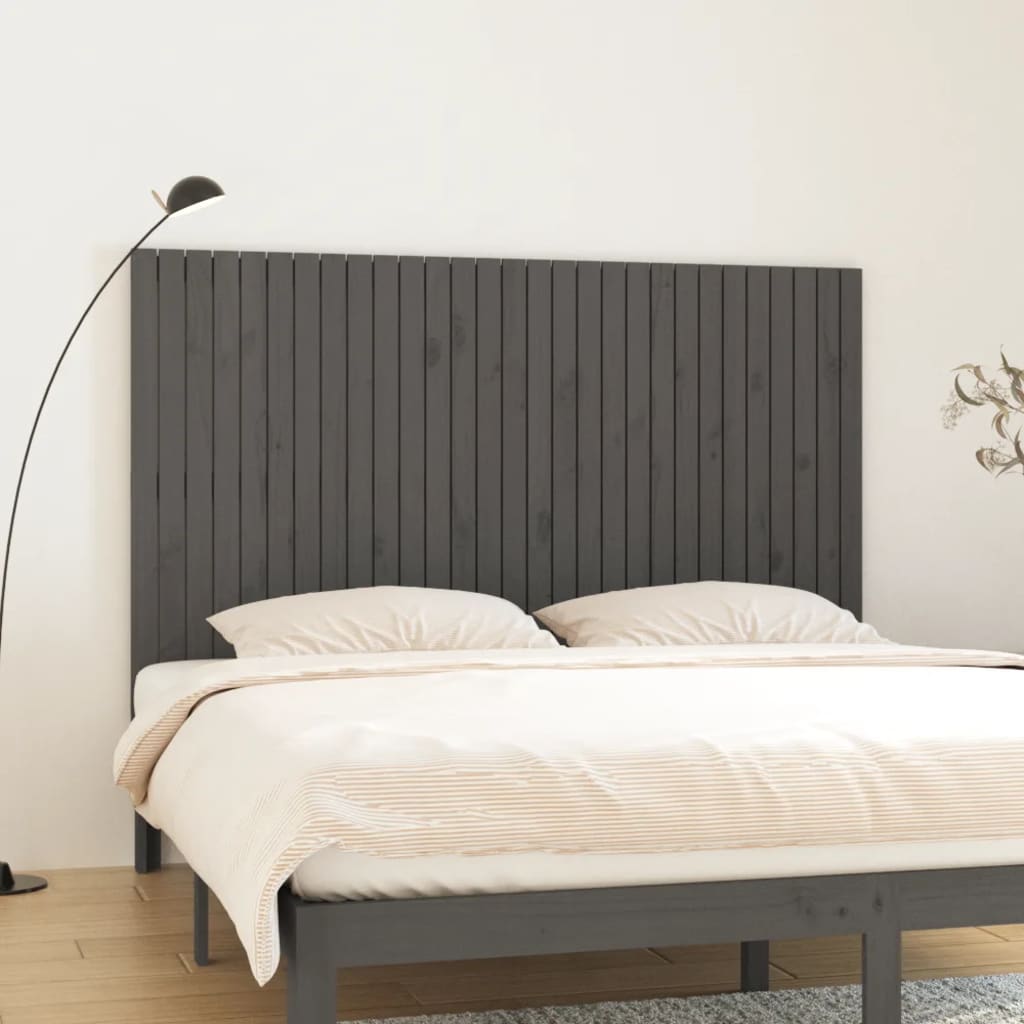 Graues Wand-Kopfteil 185 cm Kiefer Massivholz