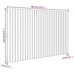 vidaXL Tête de lit murale marron miel 185x3x110 cm Bois de pin massif