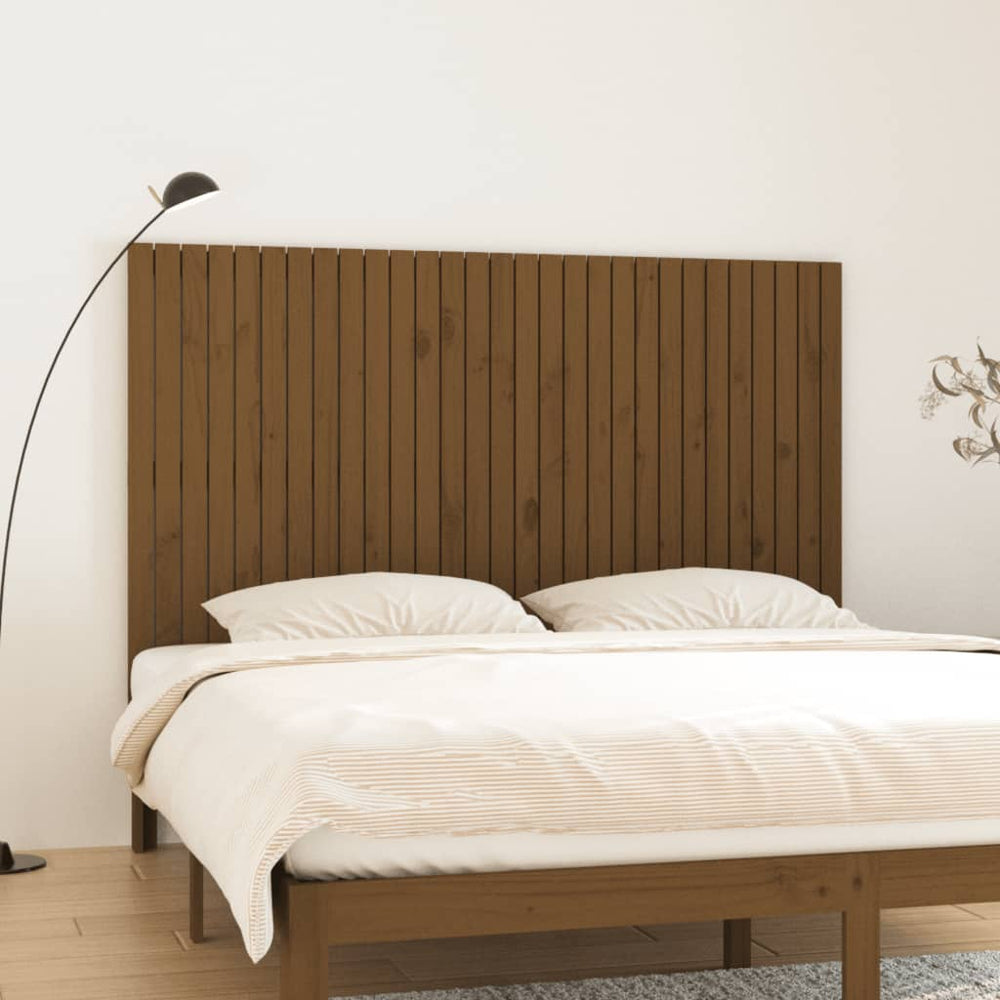 vidaXL Tête de lit murale marron miel 185x3x110 cm Bois de pin massif