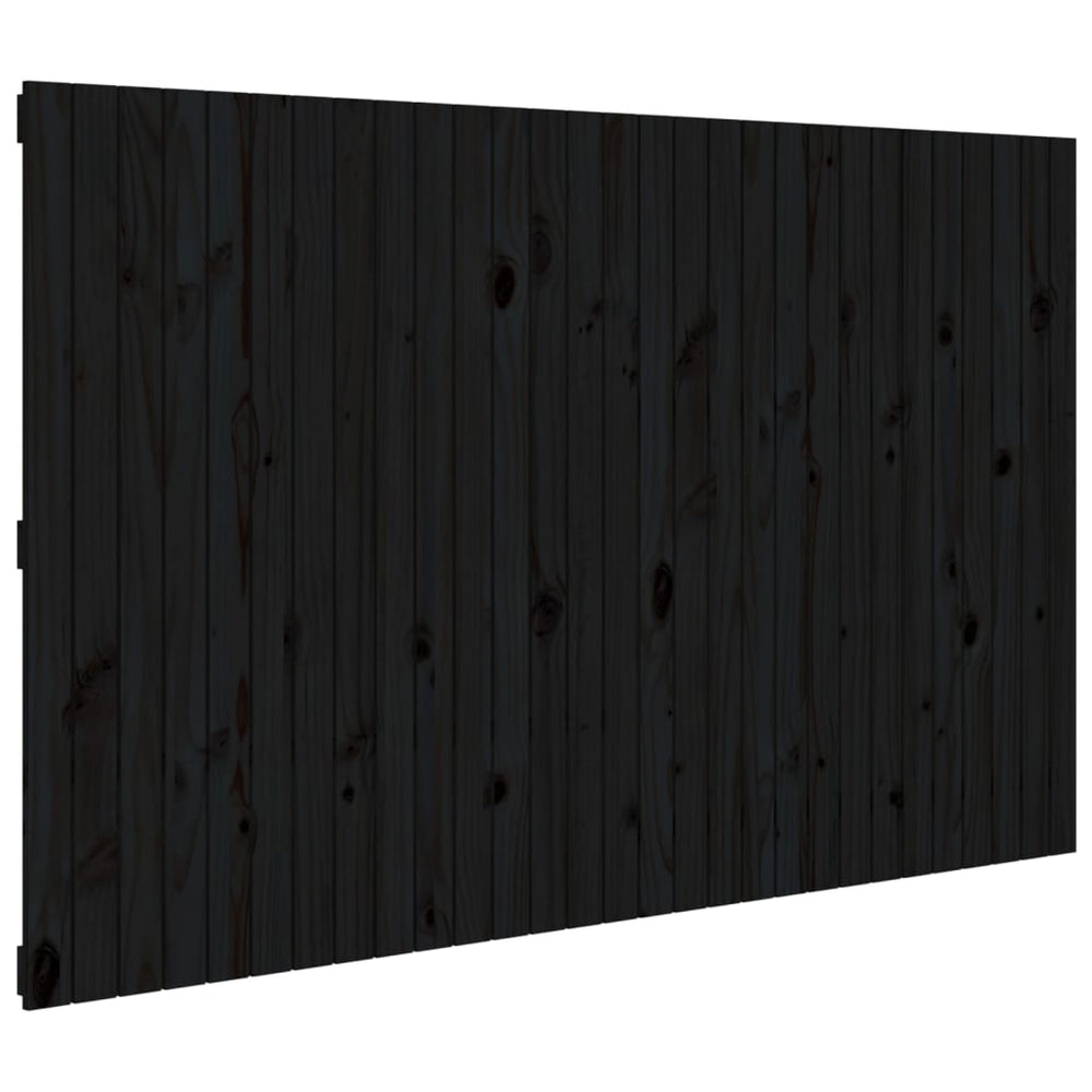 vidaXL Wall Headboard Black 185x3x110 cm Solid Pine Wood