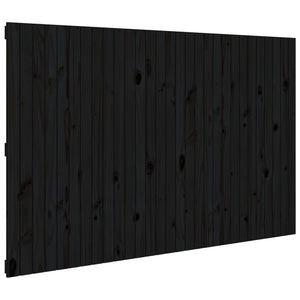 Schwarzes Wand-Kopfteil 185cm Massivholz
