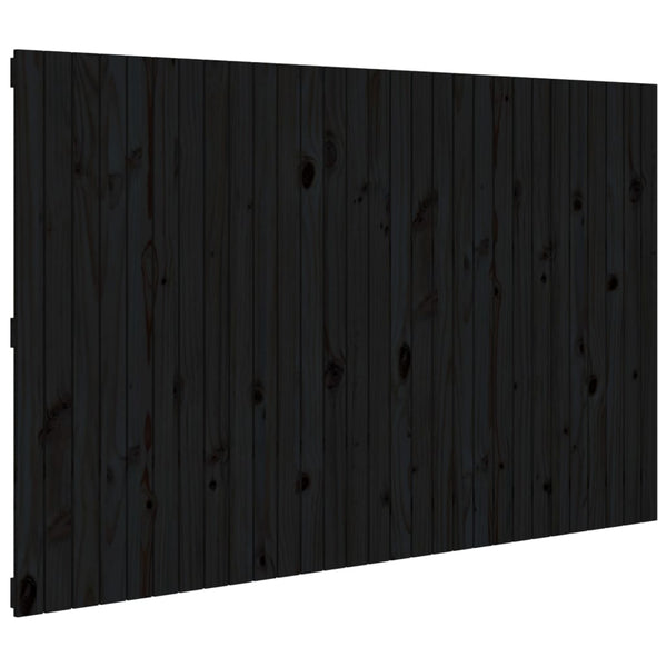 Schwarzes Wand-Kopfteil 185cm Massivholz