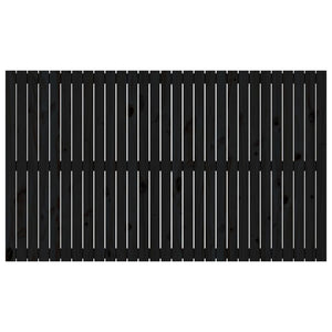 Schwarzes Wand-Kopfteil 185cm Massivholz