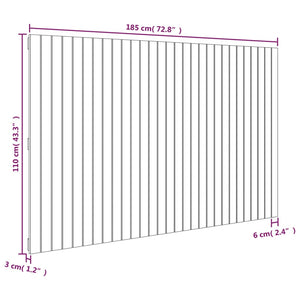 Schwarzes Wand-Kopfteil 185cm Massivholz