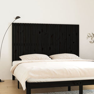 Schwarzes Wand-Kopfteil 185cm Massivholz