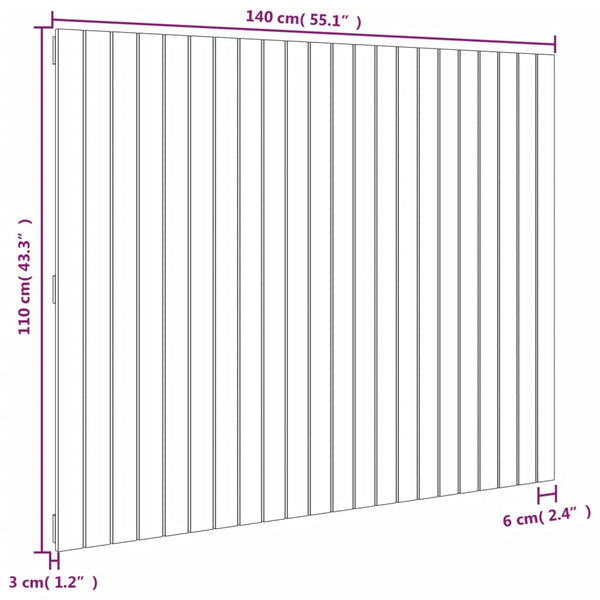 Wand Kopfteil 140 cm Kiefer Massivholz