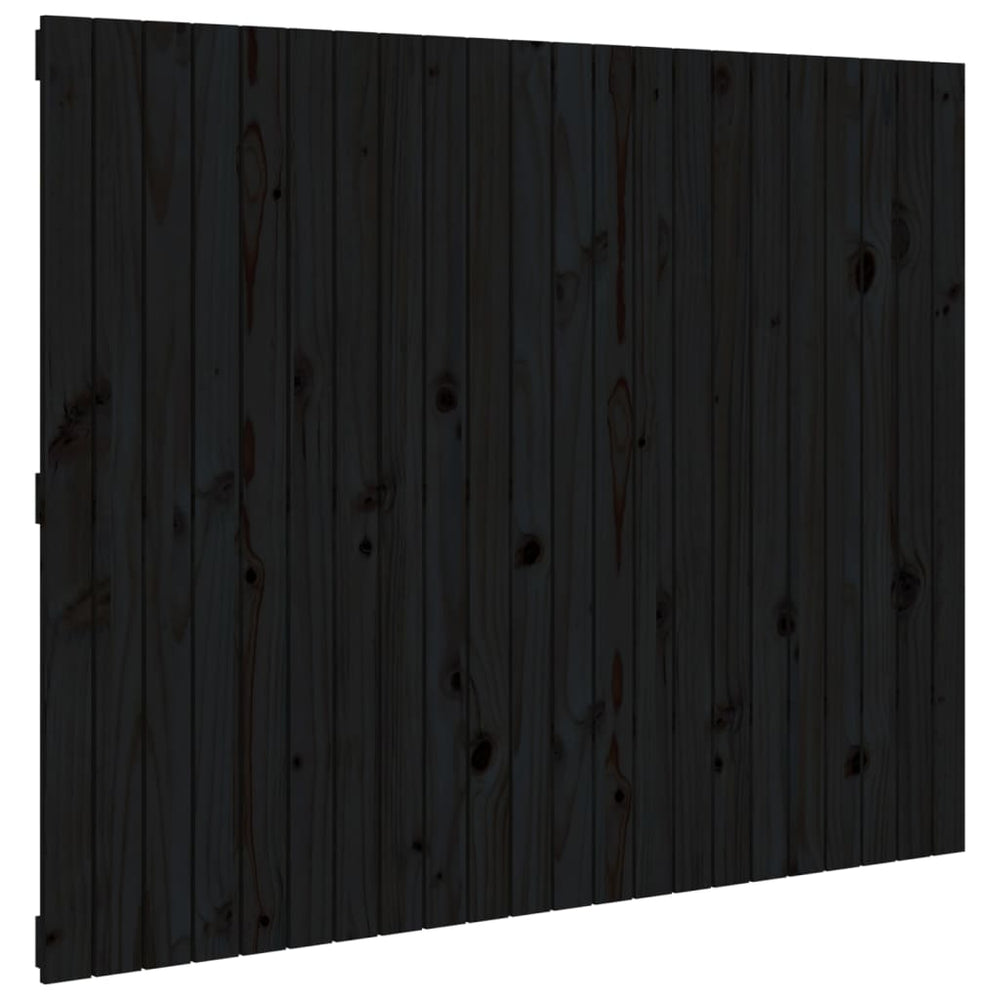 vidaXL Wall Headboard Black 140x3x110 cm Solid Pine