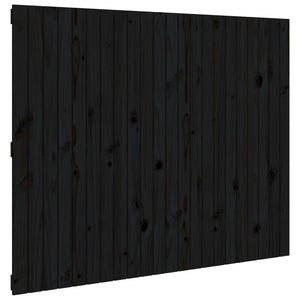 Schwarzes Wand-Kopfteil 140cm Kiefer Massivholz
