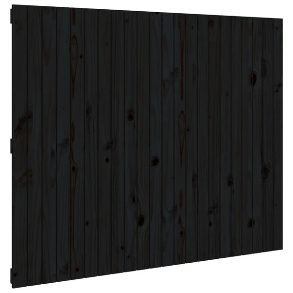 Schwarzes Wand-Kopfteil 140cm Kiefer Massivholz