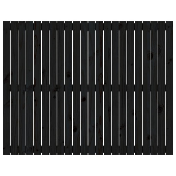 Schwarzes Wand-Kopfteil 140cm Kiefer Massivholz