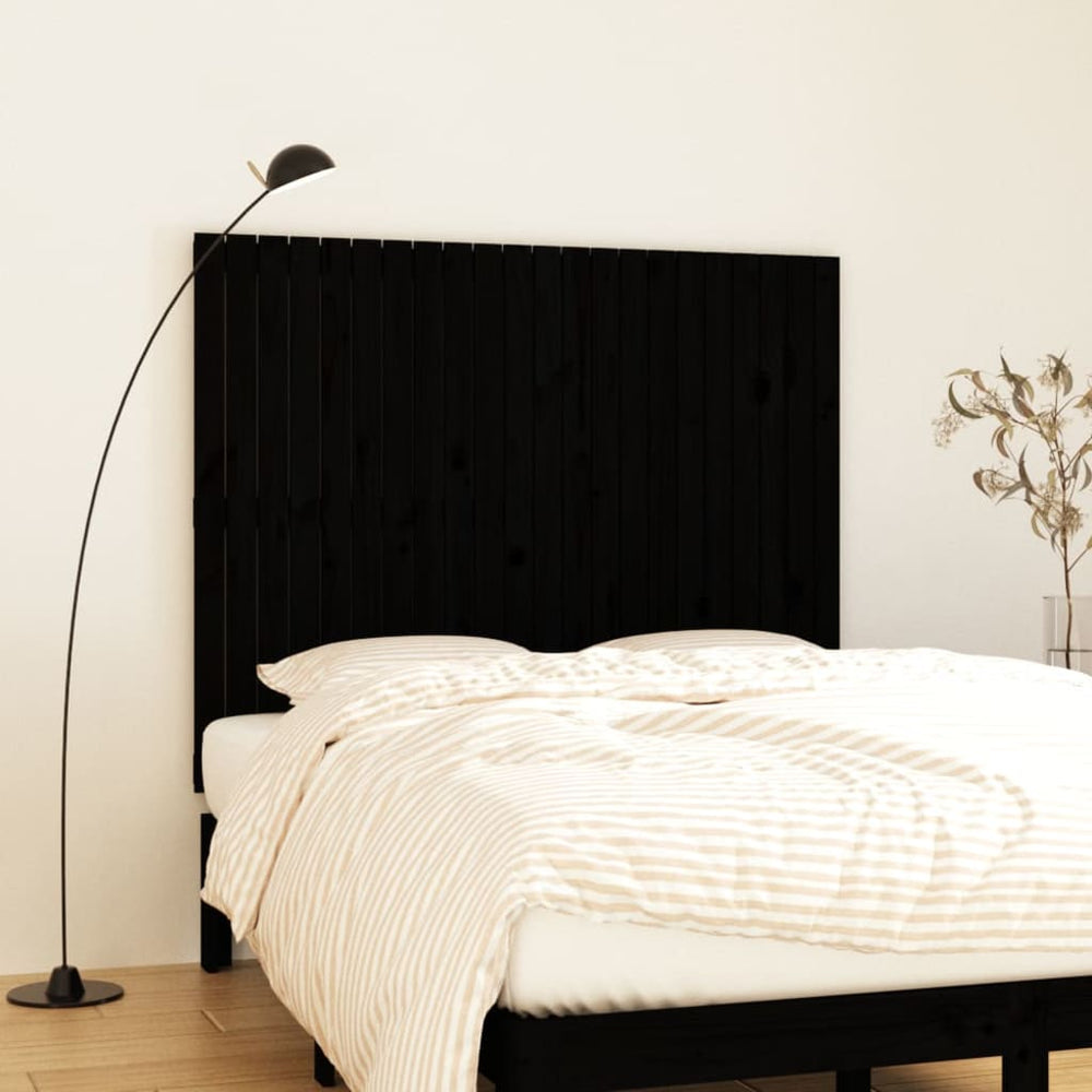 vidaXL Wall Headboard Black 140x3x110 cm Solid Pine