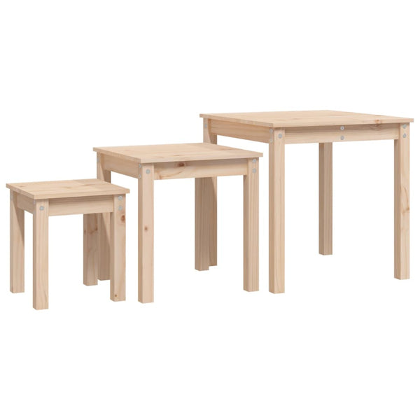 Satztische 3er Set Kiefer Massivholz