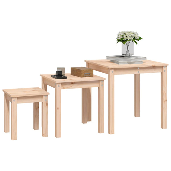 Satztische 3er Set Kiefer Massivholz