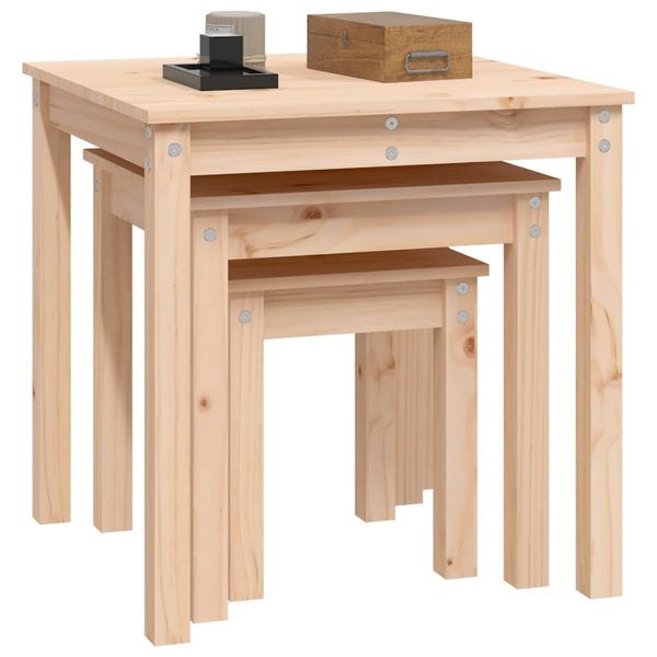 Satztische 3er Set Kiefer Massivholz