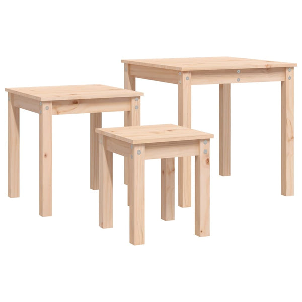 Satztische 3er Set Kiefer Massivholz