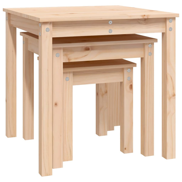 Satztische 3er Set Kiefer Massivholz