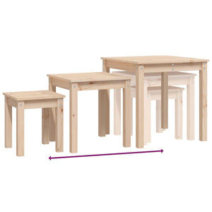 Satztische 3er Set Kiefer Massivholz