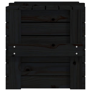 Schwarze Truhe 58x40,5x42 cm Kiefer Massivholz