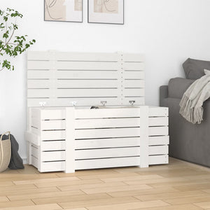 Weiße Kiefernholz Truhe 91 cm