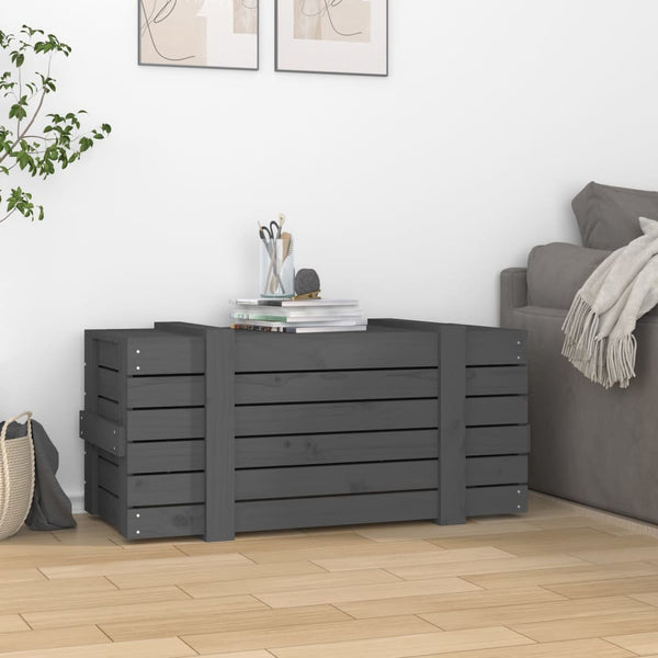 Graue Kiefernholz Truhe 91 cm