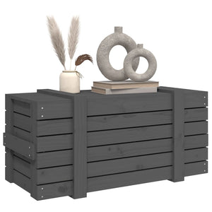 Graue Kiefernholz Truhe 91 cm