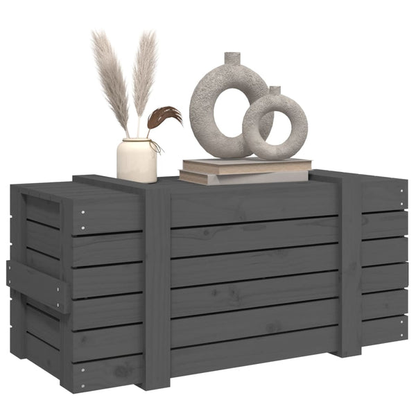 Graue Kiefernholz Truhe 91 cm