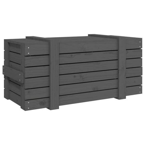Graue Kiefernholz Truhe 91 cm